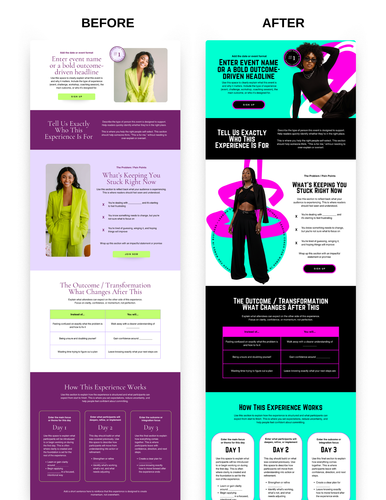 The Vibe - Event Website Canva Template (Impact Redesign)