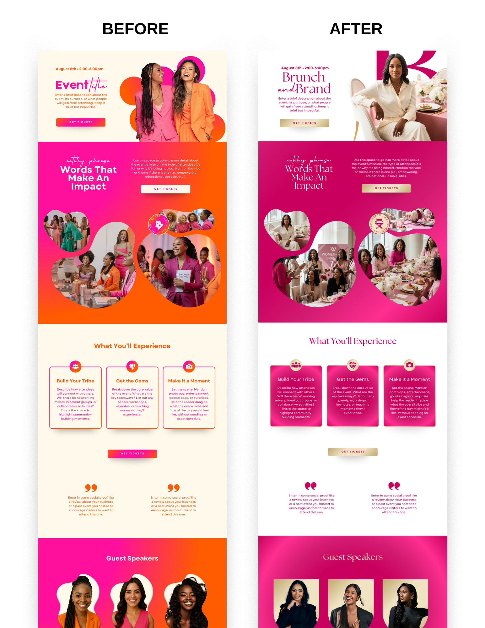 The Radiant - Event Website Canva Template (Experience Redesign)