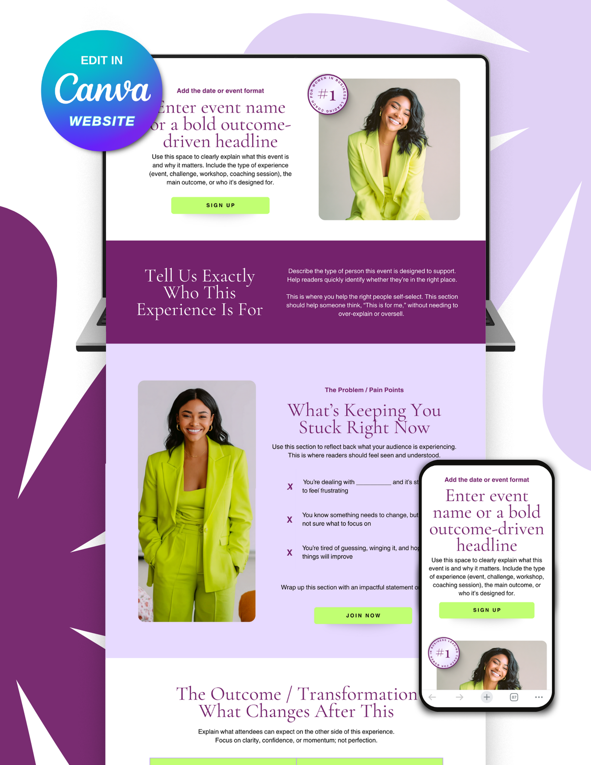 The Impact - Event Website Canva Template
