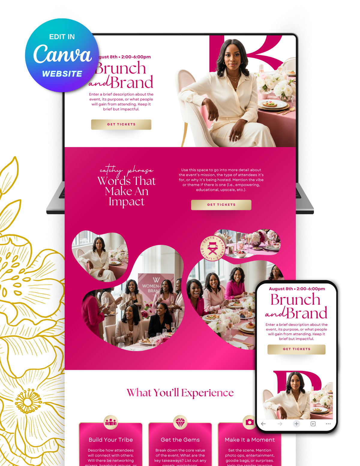 The Radiant - Event Website Canva Template (Experience Redesign)